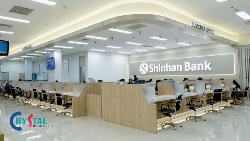 Gam màu trung tính nhẹ nhàng phù hợp với hình ảnh chuyên nghiệp của Shinhan Bank