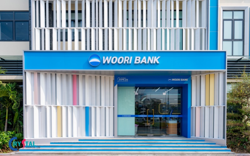 Mẫu thiết kế văn phòng WOORI BANK mặt tiền