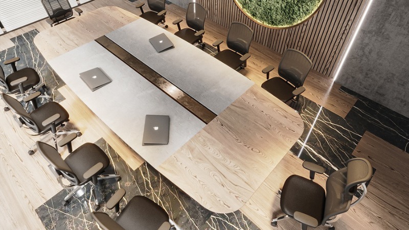Phòng họp công nghệ cao sử dụng chất liệu gỗ