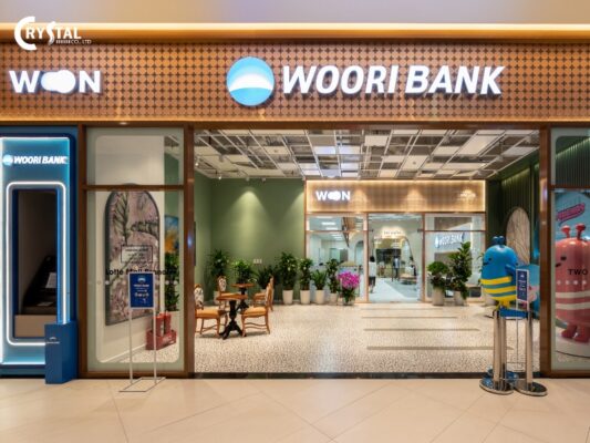 Thiết kế thi công nội thất trọn gói cho Woori Bank chi nhánh Tây Hồ, Hà Nội